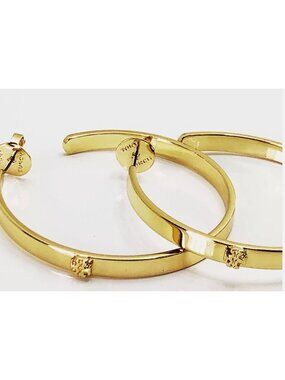 Tory Burch Gold-Plated Hoop Earrings With Logo Studs